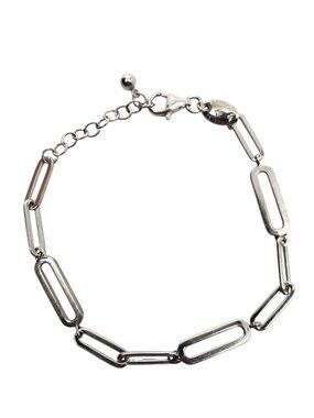Charles Garnier Sterling Silver Cubic Zirconia Station Link Bracelet #24708